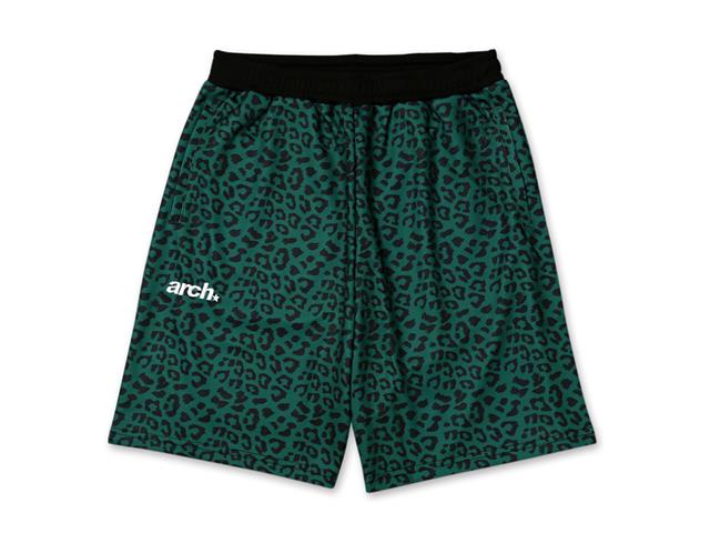 Arch leopard sporty logo shorts